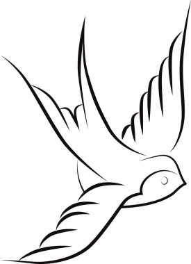 El ele tutuşmak, yutmak, kuş, vektör, çizim