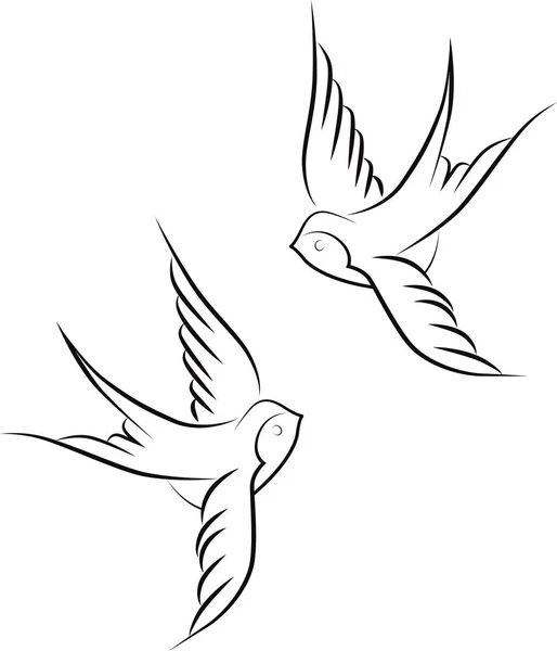 Рука Тримає Ковтає Птах Вектор Ілюстрація — стоковий вектор