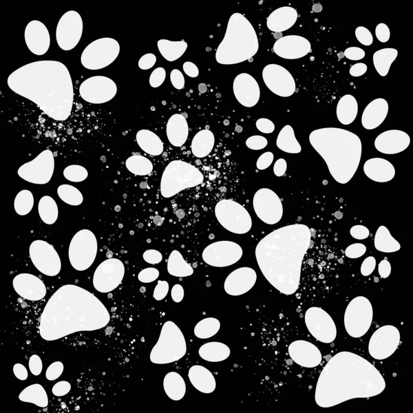 Animal Paw Silhouette Vector Illustration — 스톡 사진