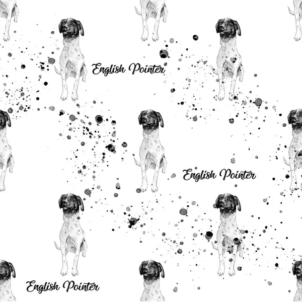 Иллюстрация Акварели Наброскам Собак — стоковое фото