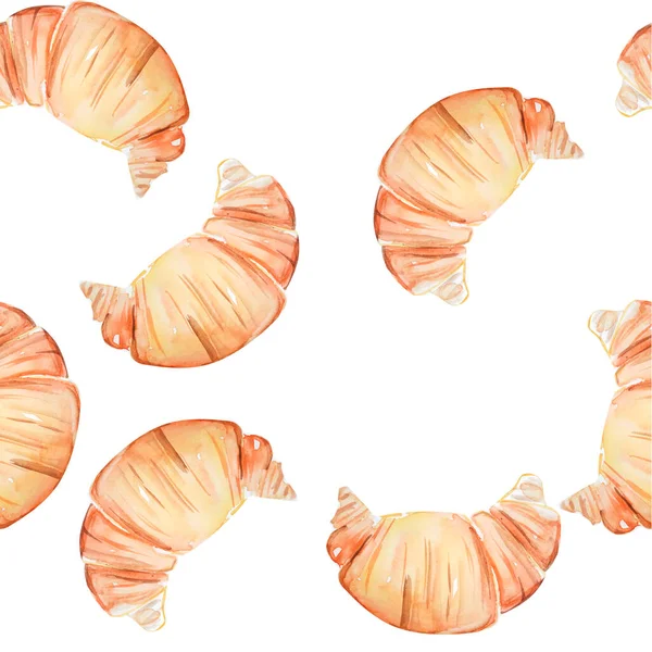 Aquarelle Malba Croissant Skica Ilustrace — Stock fotografie