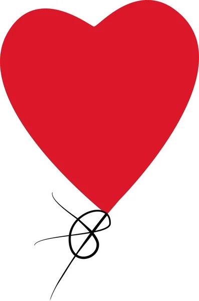 Γραμμή Μπαλόνι Καρδιά Χέρι Εκμετάλλευση Τατουάζ Διανυσματική Απεικόνιση — Διανυσματικό Αρχείο