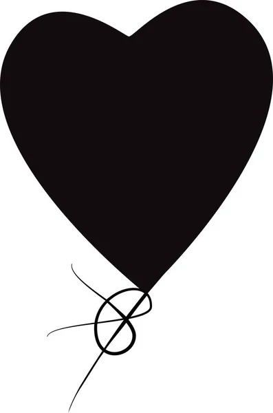 Линия Сердца Воздушного Шара Держание Руки Татуировка Векторная Иллюстрация — стоковый вектор