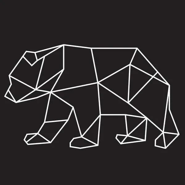 Вектор Линия Геометрический Символ Медведь Иллюстрация — стоковый вектор