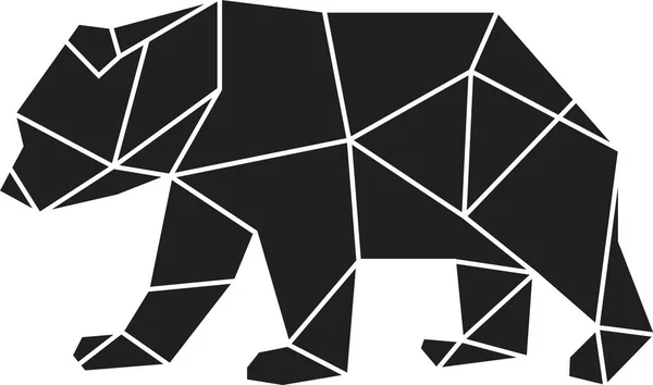Vetor Linha Geométrico Símbolo Urso Ilustração — Vetor de Stock