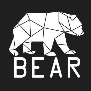 Vektör, çizgi, geometrik, sembol, ayı, resimleme