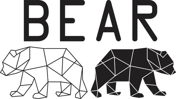 Διάνυσμα Γραμμή Γεωμετρικό Σύμβολο Αρκούδα Εικονογράφηση — Διανυσματικό Αρχείο
