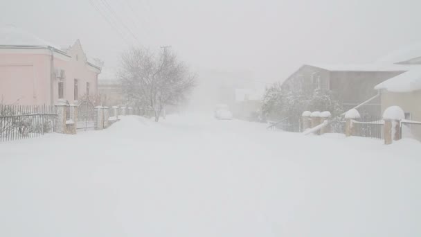 Vídeo de uma tempestade de neve na Ucrânia — Vídeo de Stock