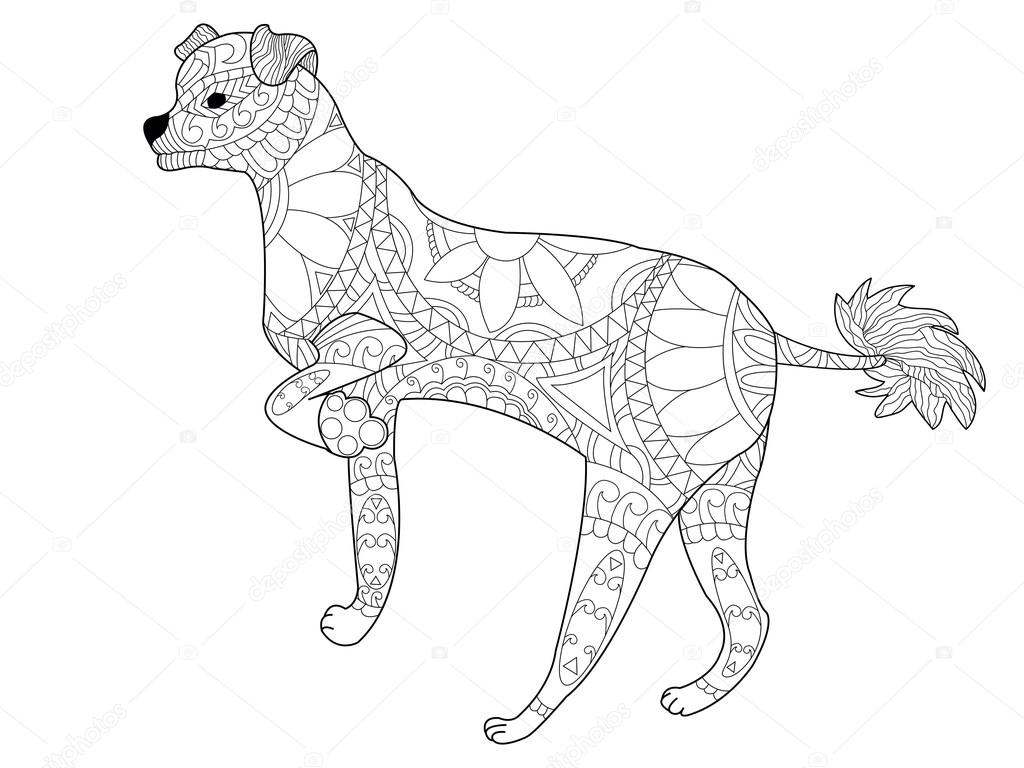Chinese crested dog coloring vector for adults