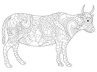 İnek boyama vektör yetişkinler için