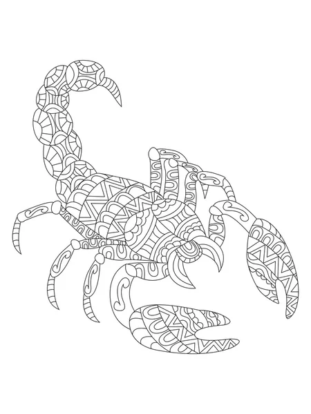 Вектор раскраски скорпионов для взрослых — стоковый вектор