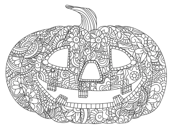 Pumpkin for Halloween coloring vector — Stock Vector