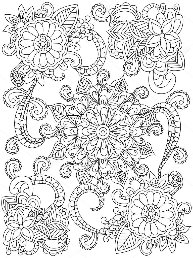 Mandala Bloem Vector Kleurplaten Voor Volwassenen Stockvector