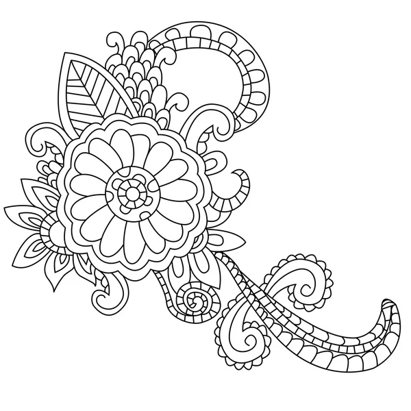 Flower coloring vector for adults — ストックベクタ