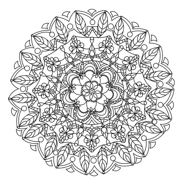 Mandala Blume Färbung Vektor für Erwachsene — Stockvektor
