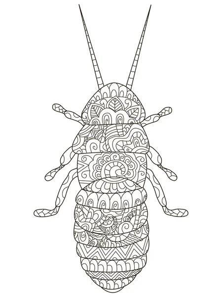 Coloriage coléoptère vecteur pour adultes — Image vectorielle