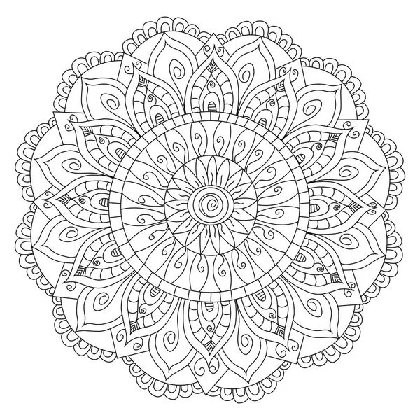 Kwiat Mandala kolorowanki wektor dla dorosłych — Wektor stockowy