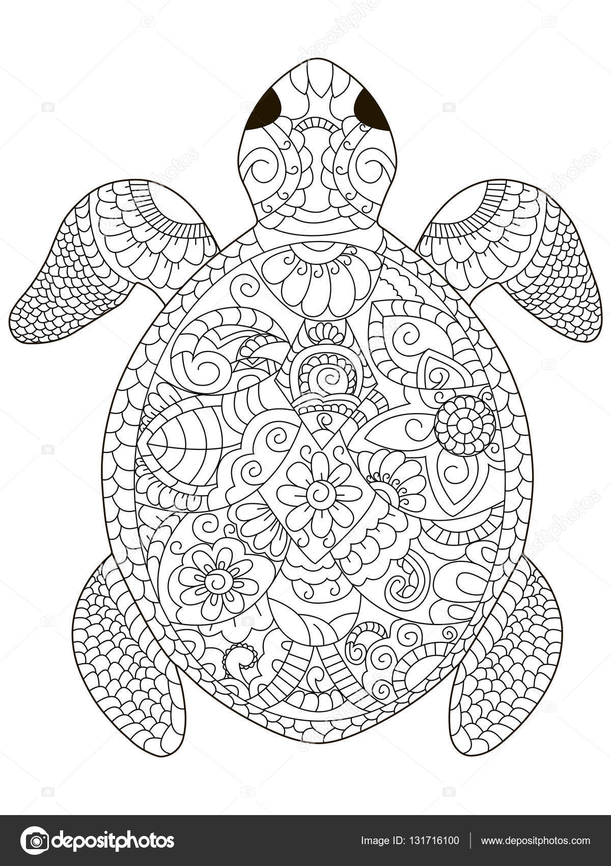 coloriage adulte tortue