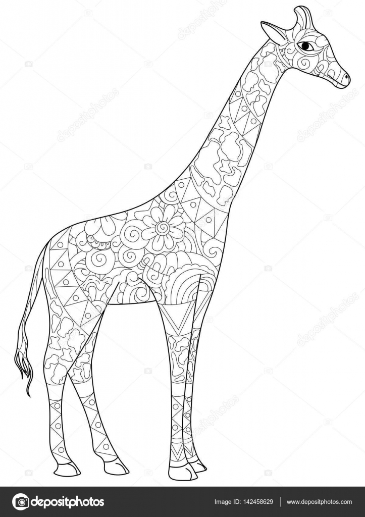 Giraffe Coloring Book For Adults Vector Illustration — Stock Vector © Toricheks2016.gmail.com #142458629 Giraffe Coloring Book For Adults Vector Illustration — Stock Vector © Toricheks2016.gmail.com #142458629