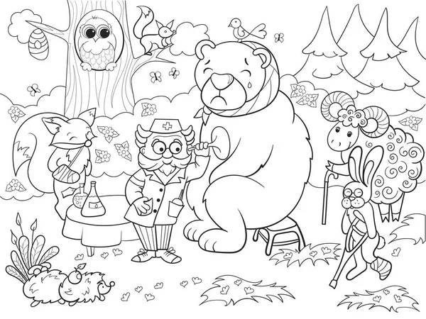 Veteriner hayvanlar orman vektör çizim davranır.