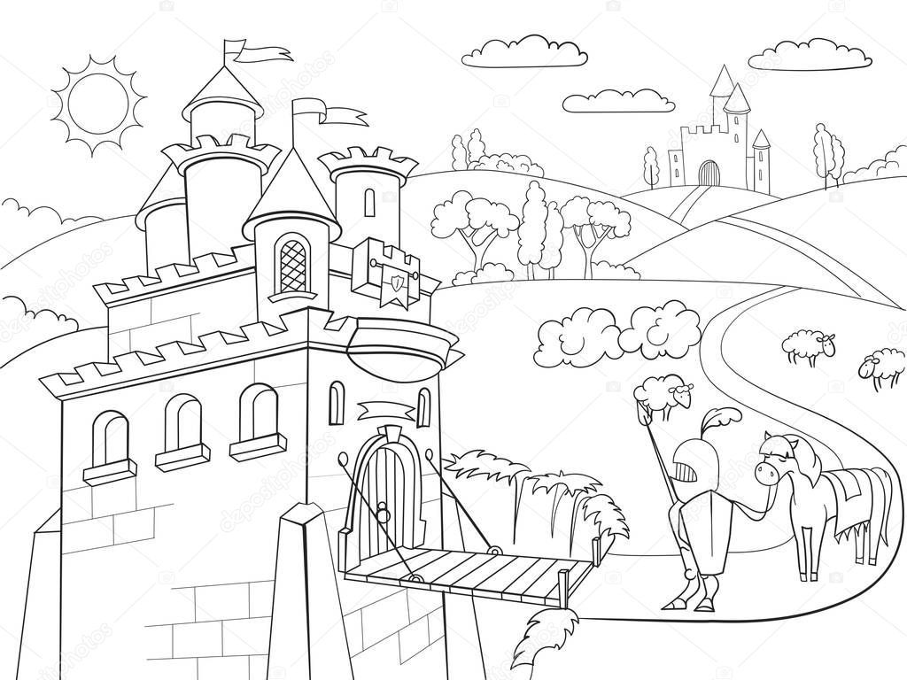 Imágenes: castillos animados para dibujar | Vector de knightly Castillo