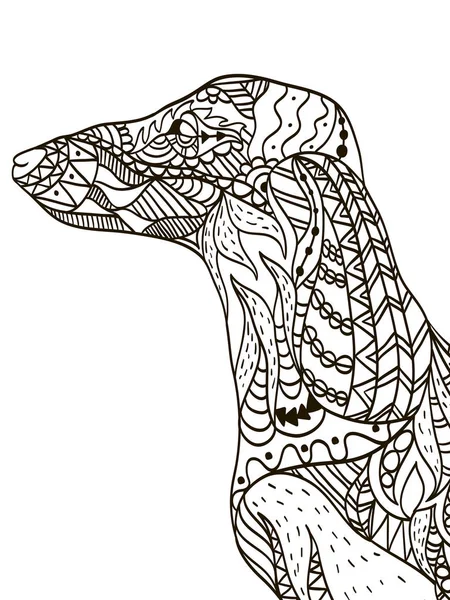 Livre de coloriage tête de teckel pour adultes vecteur — Image vectorielle