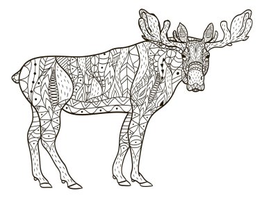 geyik boyama vektör yetişkinler için