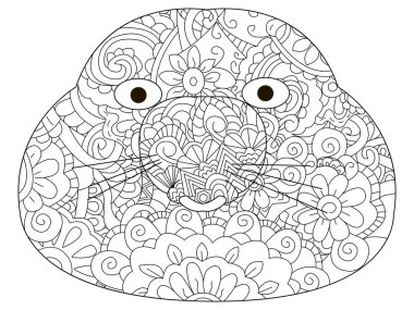 İçin yetişkin kafa köstebekgiller boyama vektör