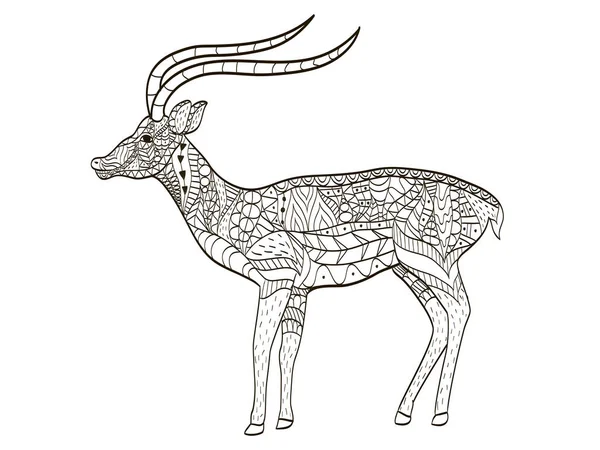Antilope colorant vector pentru adulți — Vector de stoc