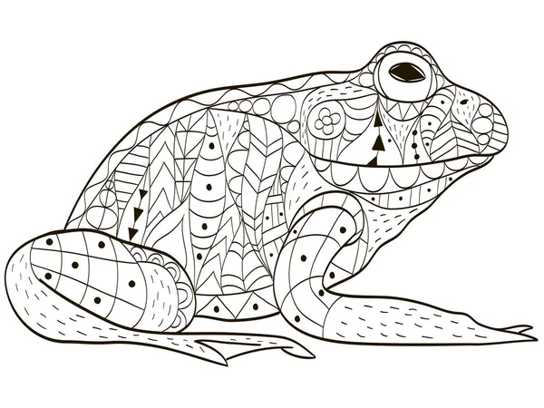 Froggy coloring vector for adults — Stock Vector