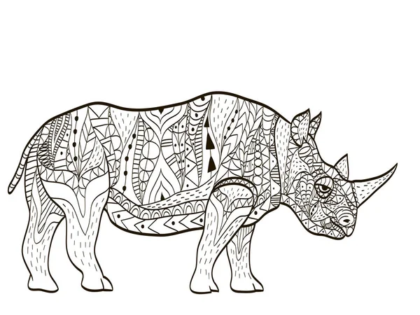 Hippopotame Coloriage vecteur livre pour adultes — Image vectorielle