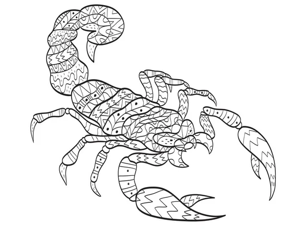 Vektor zbarvení Scorpion pro dospělé — Stockový vektor