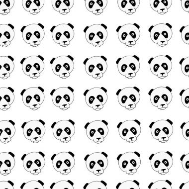 Panda baş Çin tasarlamak vektör kesintisiz renk