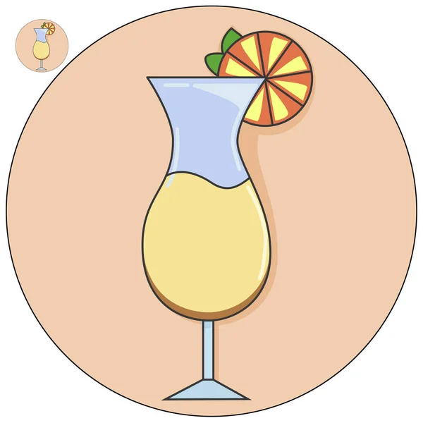 Cocktail i en glas vektor symbol — Stock vektor