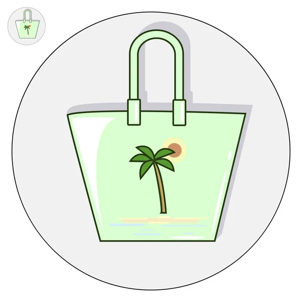Παραλία τσάντα διάνυσμα επίπεδη εικόνα λογότυπο και το εικονίδιο — Διανυσματικό Αρχείο
