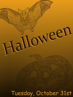 Cadılar Bayramı kartı vektör görüntü