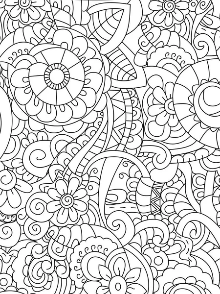 Pattern flower coloring raster for adults — Stock Photo, Image