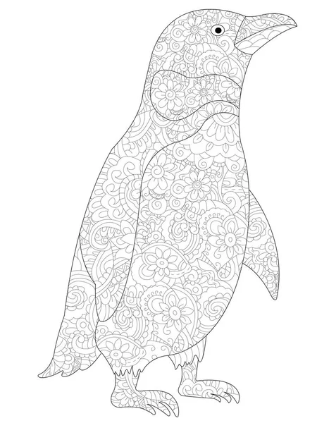 Растер для раскраски пингвинов для взрослых — стоковое фото