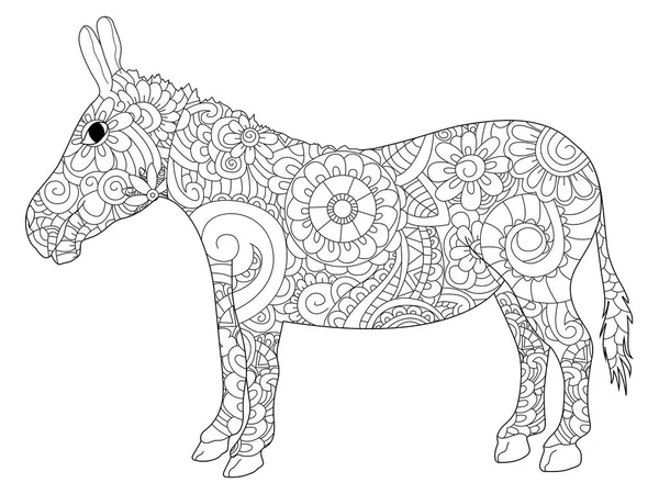 Coloriage âne raster pour adultes — Photo