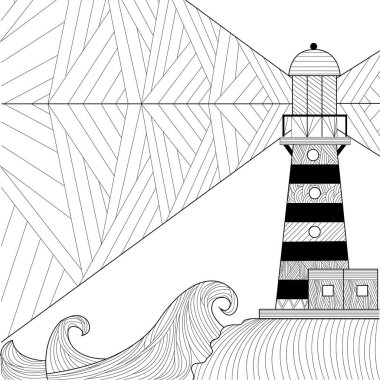 Boyama kitabı yetişkin renklendirme raster stres anti için deniz manzarası