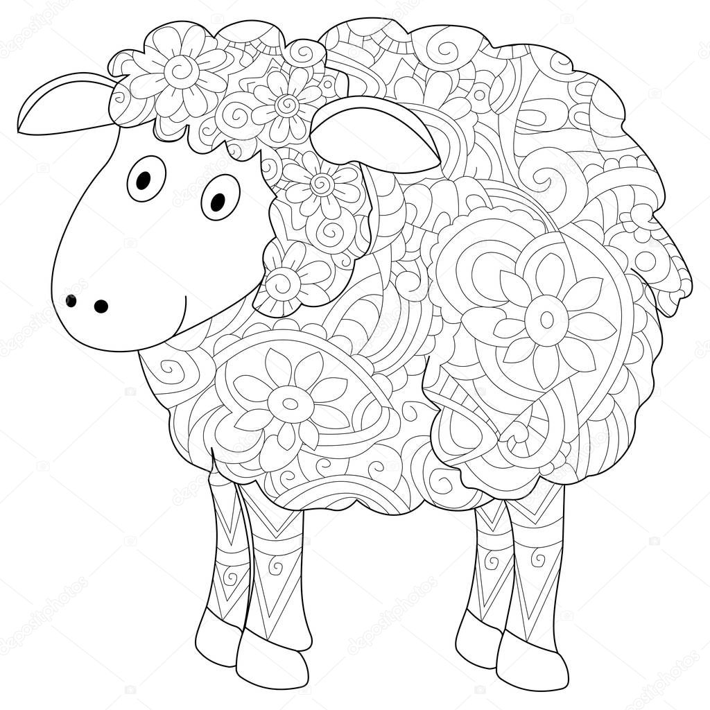 Ram Coloring book raster for adults