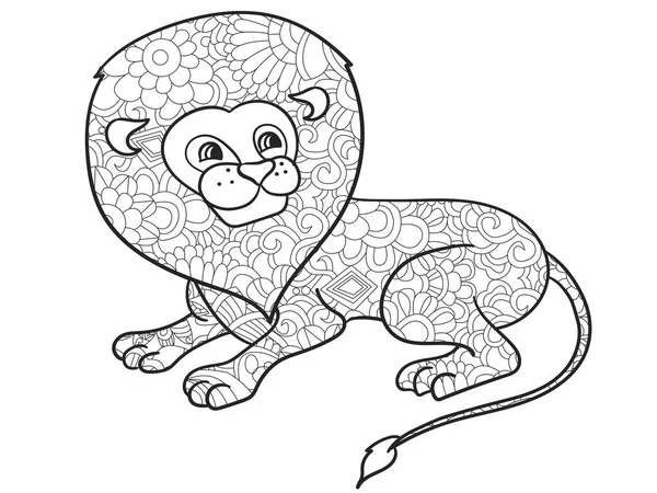Lion vecteur de coloration pour animaux adultes — Image vectorielle
