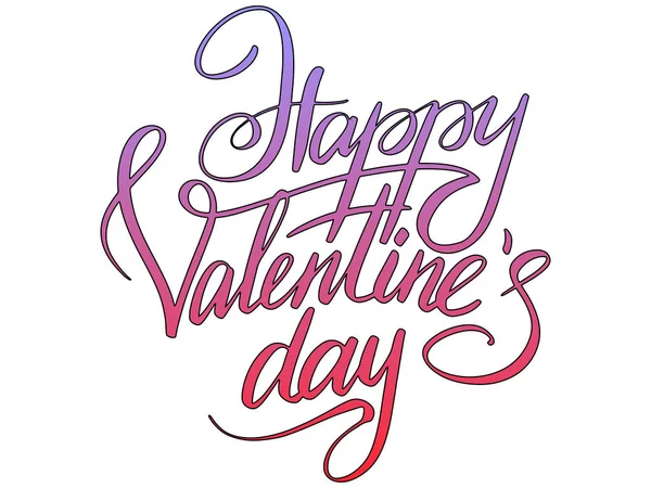 Happy Valentines Day Typographic Lettering isolated on white — Stock Vector