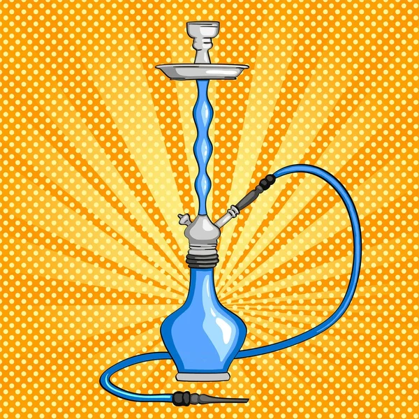 Dibujo colorido objeto hookah. Fondo de arte pop. Vector — Vector de stock