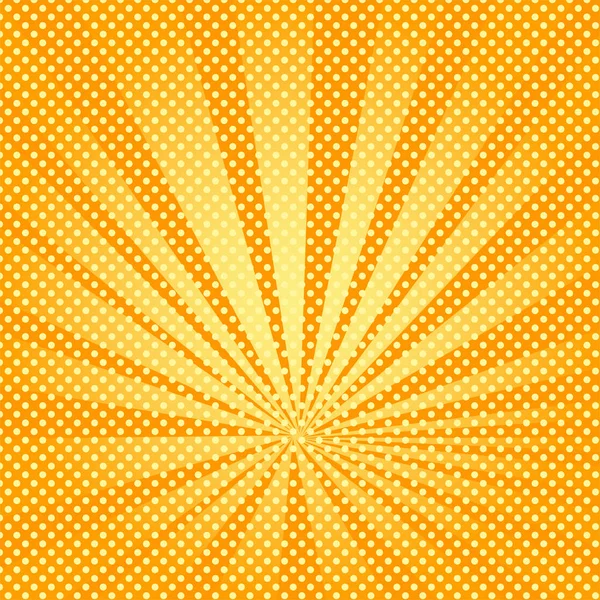 Pop art background rays of the sun are orange and yellow. — Stock Vector