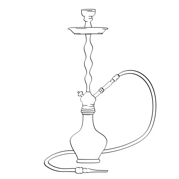 Coloring on a white background. Object hookah vector — Stock Vector