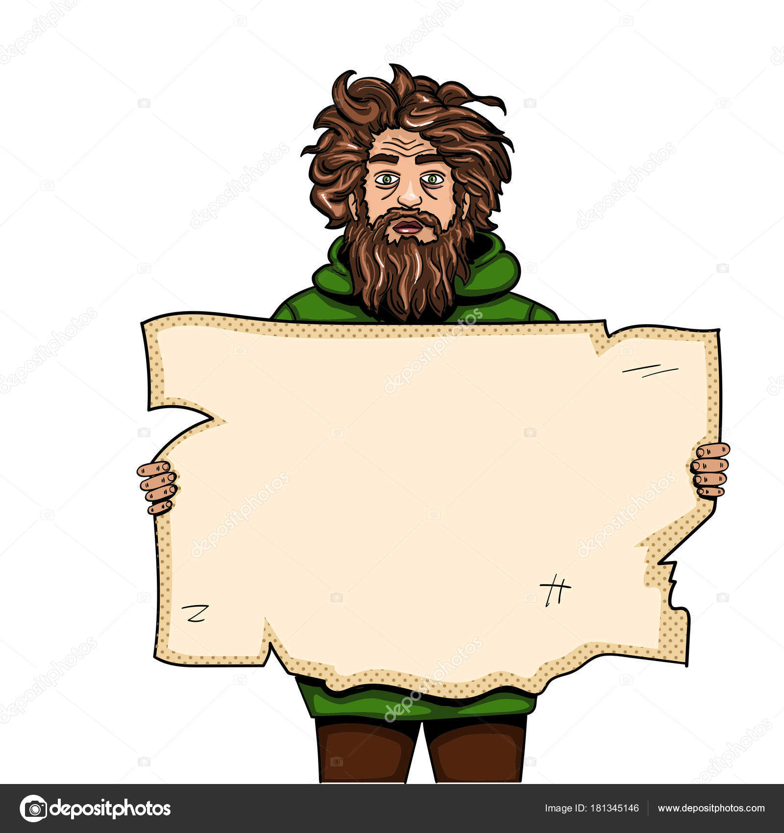 Homeless man with paper sign pop art style vector illustration. Comic book style imitation. Object On white background Stock Vector Image by © #181345146 Homeless man with paper sign pop art style vector illustration. Comic book style imitation. Object On white background Stock Vector Image by © #181345146