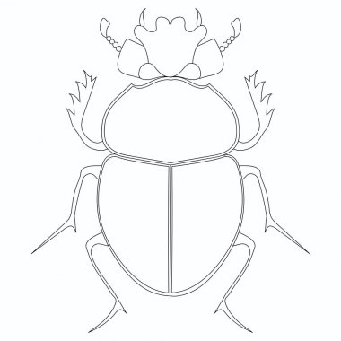 Boyama vektör. Mısır Scarab böceği.