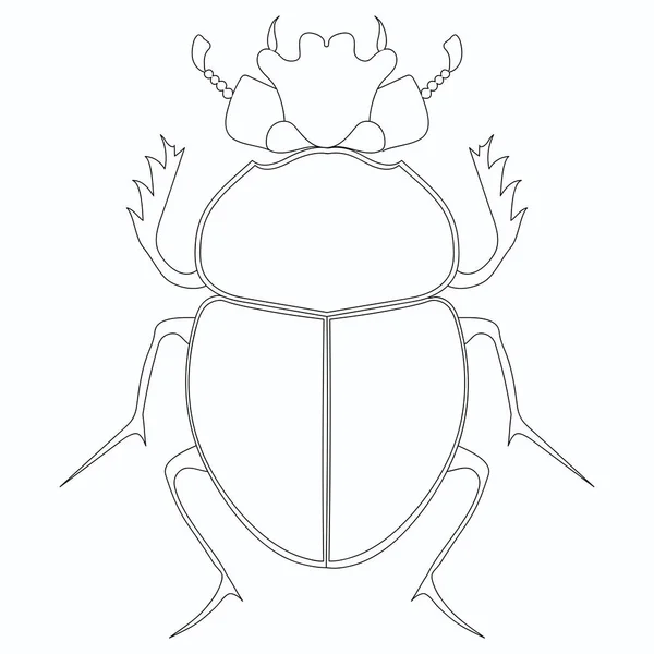 Färg vektor. Egyptiska Scarab skalbagge. — Stock vektor