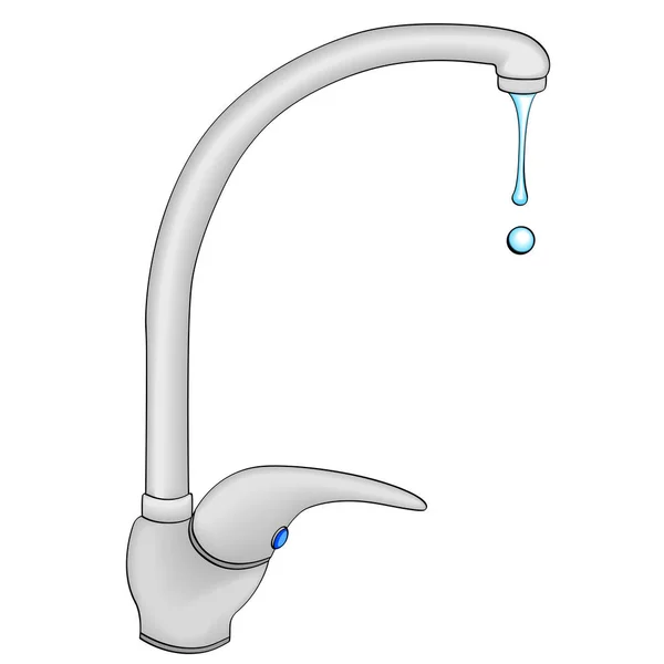 Water tap. concept on the conservation of natural resources. Object on white background vector — Stock Vector